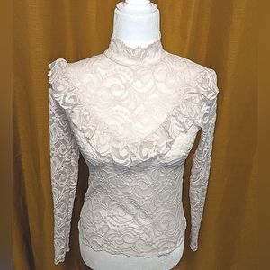 BKE Lace blouse, cream colored, size XS